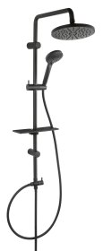 Dušo komplektas FERRO Matteo Pro Black, stovas 985 mm, dušo galvutės, 150 cm žarna, juodas, NP43-BL