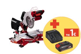 Akumuliatorinės skersinio pjovimo staklės EINHELL TE-MS 18/210, Li-Solo, 18 V, Li-ion, be akumuliatoriaus ir kroviklio, diskas Ø210 mm