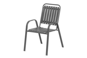 Kėdė 4LIVING Eila, plienas ir plastikas, iki 110 kg, pilkos spalvos