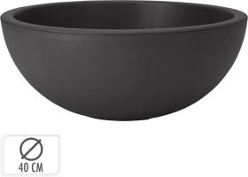 Plastikinis lauko vazonas, ovalus, antracito sp., 40 x 16 cm