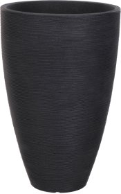 Plastikinis lauko vazonas, ovalus, antracito sp., skersmuo 40 cm., aukštis 60 cm
