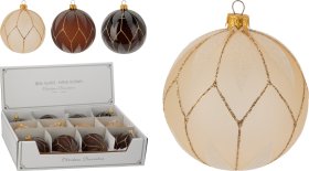 Eglutės žaisliukas, stiklas, 3 skirtingos sp., skersmuo 8 cm