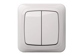 Jungiklis LIREGUS Alfa, 2 klavišų, įleidžiamas, baltos sp., sraigtiniai pajungtimo kontaktai, IJ5.10-005.A/B 