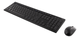 Kompiuterio klaviatūros ir pelės komplektas DELTACO Tb-114-Lt, bevielė klaviatūra ir pelė, 105 klavišai, LT/EN kalbos, 2.4GHz USB Nano imtuvas, juodos sp.