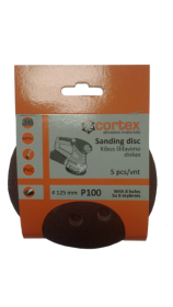 Šlifavimo diskas CORTEX, P100, 125 mm, 5 vnt.