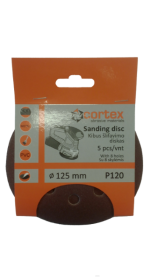 Šlifavimo diskas CORTEX, P120, 125 mm, 5 vnt.