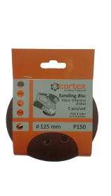 Šlifavimo diskas CORTEX, P150, 125 mm, 5 vnt.