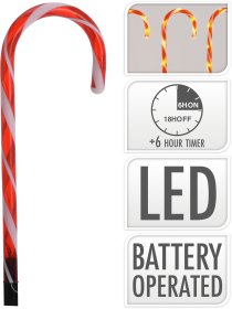 Kalėdų LED dekoracijos rinkinys Saldainis, šiltai baltos sp., ilgis - 47 cm, 8 vnt.