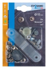 Kniedės POSAMO VAUKA Anorak, 15mm, nikeliuotas žalvaris