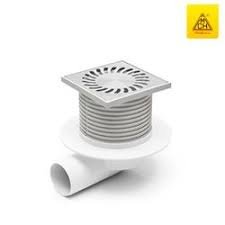 Trapas MCH, d50, 120 x 120, plastikinis, baltas, su nerūdijančio plieno grotelėmis