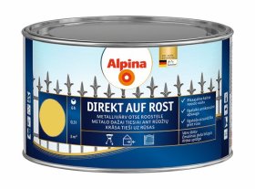 Antikoroziniai dažai ALPINA DIREKT AUF ROST, 0,3 l, blizgūs, rapsų geltonumo spalvos