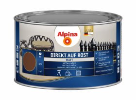 Antikoroziniai dažai ALPINA DIREKT AUF ROST, 0,3 l, matiniai, tamsiai rudos spalvos, RAL8011