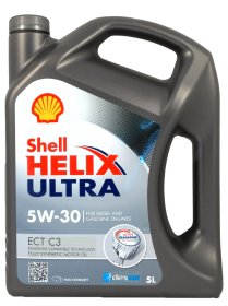 Variklinė alyva SHELL Helix Ultra ECT C3 5W-30, 72115, sintetinė, benzininiams, dyzeliniams (su kietųjų dalelių filtrais), dujiniams varikliams, 5L