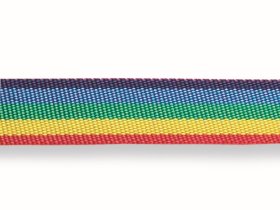 Austinis diržas POSAMO VAUKA, 25mm, polipropileninė pinta juosta, vaivorykštės spalvos, 100 m