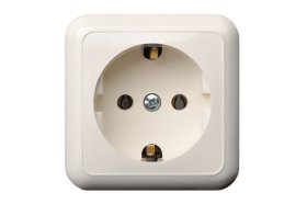 Kištukinis lizdas LIREGUS Delta, 1 vietos, paviršinis, baltos sp., su įžeminimu, PKL16-002.Delta/B