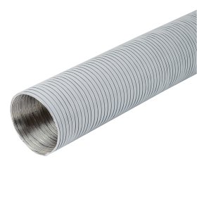 Ortakis EUROPLAST, d125, 1,5 m, gofruoto aliuminio, baltas, G125B-1.5
