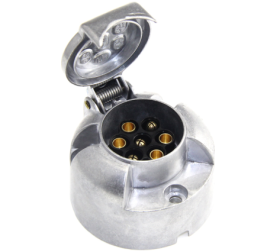 Priekabos jungties lizdas ALBURNUS, 7 kontaktų, apvali, aliumininė