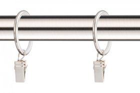 Karnizo žiedai STOL-KAR 10 Vnt., Metaliniai karnizo žiedai su segtukais. Tylūs - vidinėje pusėje dengti PVC. Skersmuo - 16mm. Paluotėje - 10vnt.