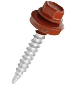 Stoginiai savisriegiai KOELNER, 4,8 x 19 mm, 250 vnt. Cinkuoti, su tarpine, RAL8004, RR750