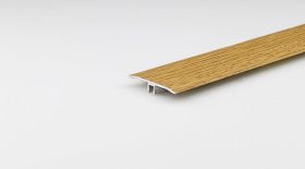 Aliumininė grindų juostelė ARCANSAS 027G6/121, 900 x 42 mm, reguliuojamas aukštis 6-10 mm, laminuota, ąžuolo imitacija