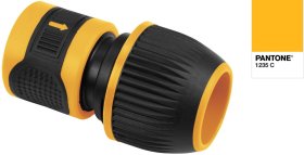 Greita jungtis žarnai HERVIN GARDEN+ HG-29605-03, tinka Ø16-19 mm (5/8-3/4") žarnoms, pailginti jungties galai saugo žarną nuo sulinkimo bei išslydimo jungimo metu