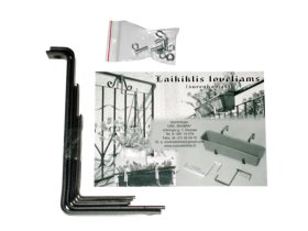 Metalinis surenkamas laikiklis loveliui, 16 x 2 x 23cm., 2 vnt, juodas