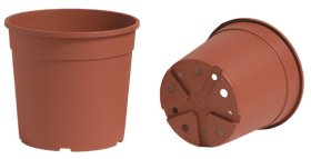 Plastikinis vazonas CONTINER IME, 14 cm., rudas.