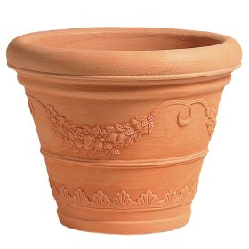 Plastikinis vazonas DOPIO PUOŠNUS, 40 x 32 cm., blyškiai rudos spalvos