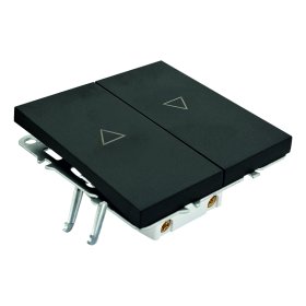 Žaliuzių jungiklis TOPE Bora, 2 klavišų, įleidžiamas, juodos sp., 16 A, 250 V, 500900028