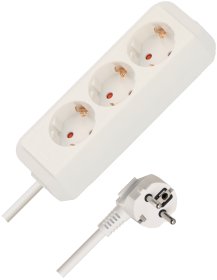 Ilgiklis BRENNENSTUHL Eco-Line, 3 lizd., 1,5m, su įž., be jungiklio, 3x1,5, baltos sp., 1158610015