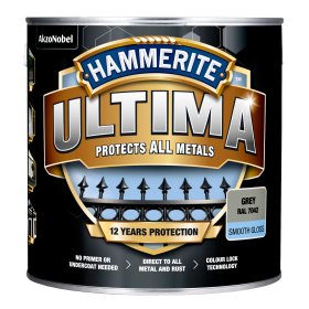 Antikoroziniai dažai HAMMERITE Ultima, 2,2 l, pilkos sp., blizgūs