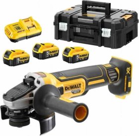 Akumuliatorinis kampinis šlifuoklis DEWALT DCG405P3-QW, 18 V, Komplekte 3x5,0 Ah akumuliatorių ir kroviklis, lagaminas