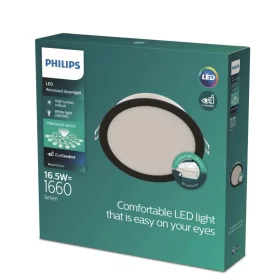 Montuojamas šviestuvas panelė PHILIPS Meson, įleidžiama, LED 16,5 W, 3000K, 1660lm, apvali, juodos sp., 165 mm skersmens