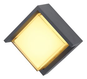 Lauko šviestuvas GLOBO Jalla, LED 12W, 230V, 1214 lm, 3000K, IP54, sieninis, keturkampas, aliuminis, antracito sp., 160 x 160 x 100 mm, 34480