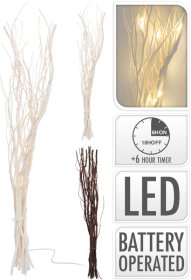 Dekoracija Gluosnio Šakelė, 40 cm, su 12 vnt. LED, 2 skirtingos sp.