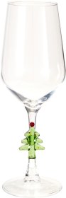 Vyno taurė, 380 ml, su kalėdinės eglutės dekoracija viduje, 6 x 5 cm