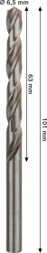 Grąžtas metalui BOSCH HSS-G, DIN 338, 6,5 × 63 × 101 mm