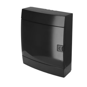 Automatinių jungiklių skydelis HOROZ, 24 modulių, IP40, su skaidriomis durelėmis, juodos sp., paviršinis