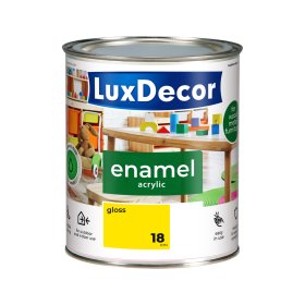 Universali akrilinė emalė LUXDECOR, 0,75 l, (18) Egiptietiškos saulės spalvos, blizgus, vandens pagrindu