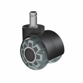 Biuro kėdės ratukai WALTECO, diametras 50 mm, kaištis 11 mm, skaidrūs, apkrova 60 kg, 5 vnt.
