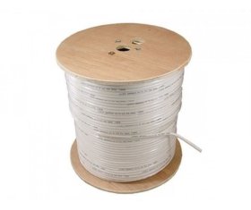 TV antenos kabelis R.ALIŠAUSKO 75 Omh Rg6U Ccs, 1.13 mm centrinis laidininkas, ekranavimas 96/0.12 mm al. pynė ir folija, skersmuo 6.8 mm², Y611-96, TV96/305, baltas