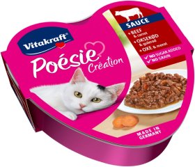 Konservuotas kačių ėdalas VITAKRAFT POESIE CREATION, su jautiena ir morkomis, 85g