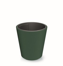Plastikinis lauko vazonas Milly, žalios sp., 29,9 x 29,9 x 31,1 cm.