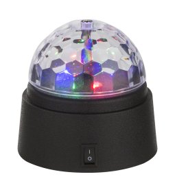 Stalinis nakties šviestuvas GLOBO Disco, LED, 6 x 0,06W, 3V, permatomas gaubtas, jungiklis, 3 x AA elementai, 90 x 90 mm, 28014