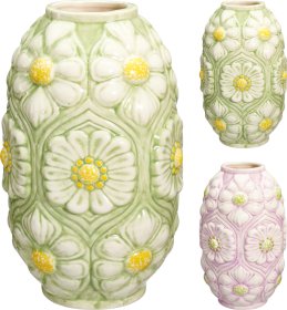 Vaza, 14,5 x 22 cm, gėlių dizaino, 2 skirtingos sp.