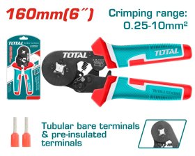 Užspaudimo replės TOTAL, savaime susireguliuojančios, 0.25-10 mm2, 160 mm, THCPG2510