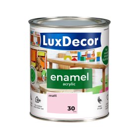 Universali akrilinė emalė LUXDECOR, 0,75 l, (30) Rožinis flamingas, matinė, vandens pagrindu