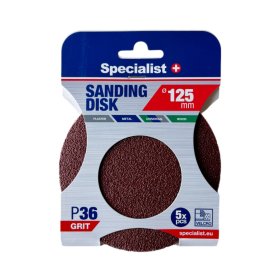Šlifavimo diskas SPECIALIST+, P36, 125 mm, 5 vnt.