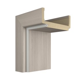 Laminuota durų stakta VIVENTO, su apvadais, komplektas durų varčiai, kairinė, spalva Bleached larch, 100-140 x 91 x 2108 mm, 2 vnt., 110-140 x 91 x 885 mm, 1 vnt.