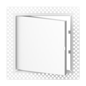 Revizinės durelės EUROPLAST ESLM2020, 200 x 200 mm, priglaistomos, metalinės, baltos